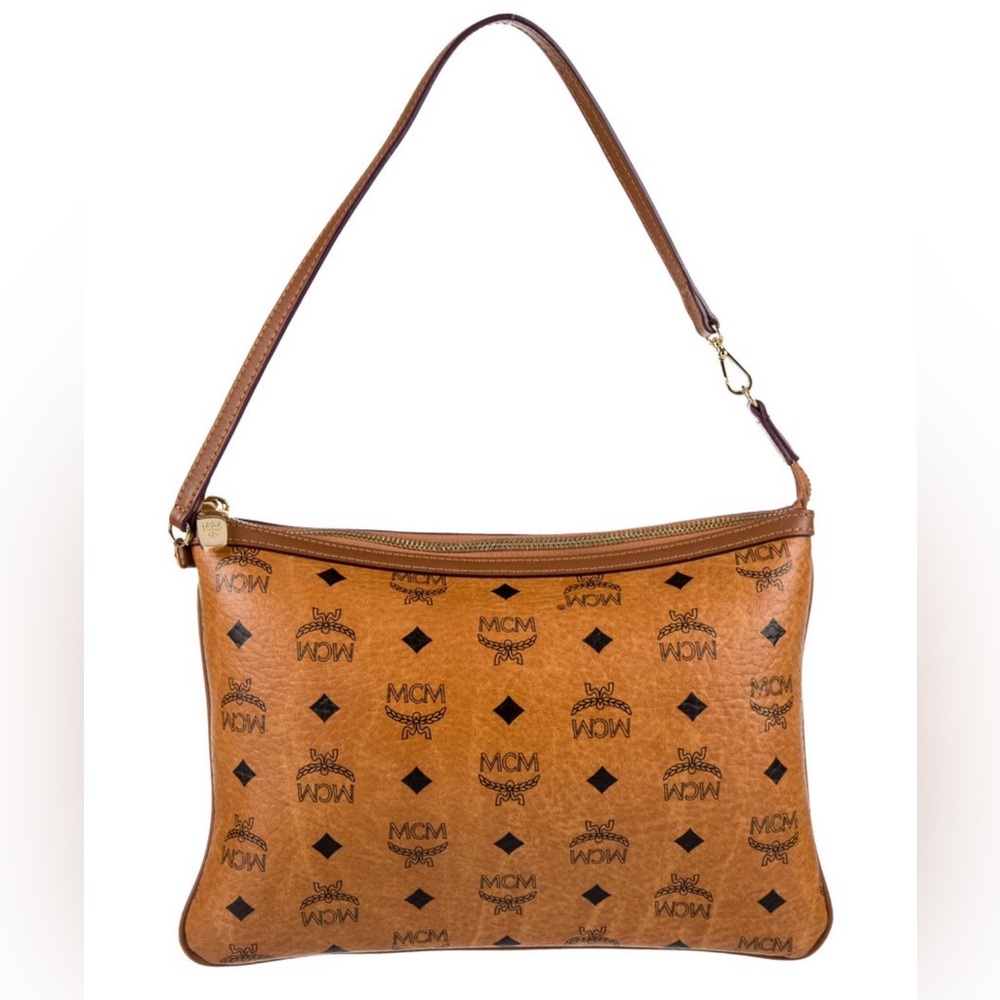 MCM
Logo Jacquard Leather Shoulder Bag W/COA - Picture 1 of 10